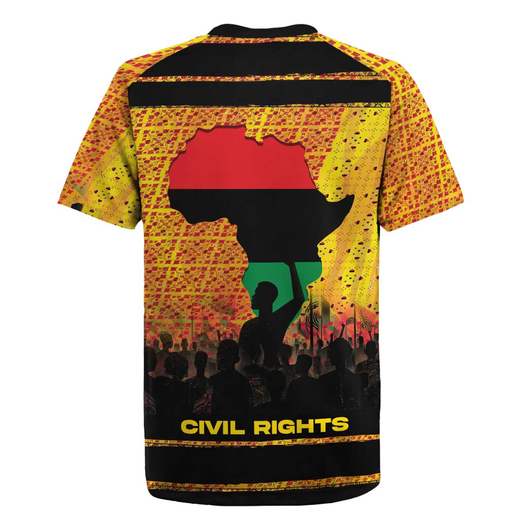 Marcus Garvey Rugby Jersey Yellow African Pattern Design Pan African Flag Civil Rights Movement Tribute TS04