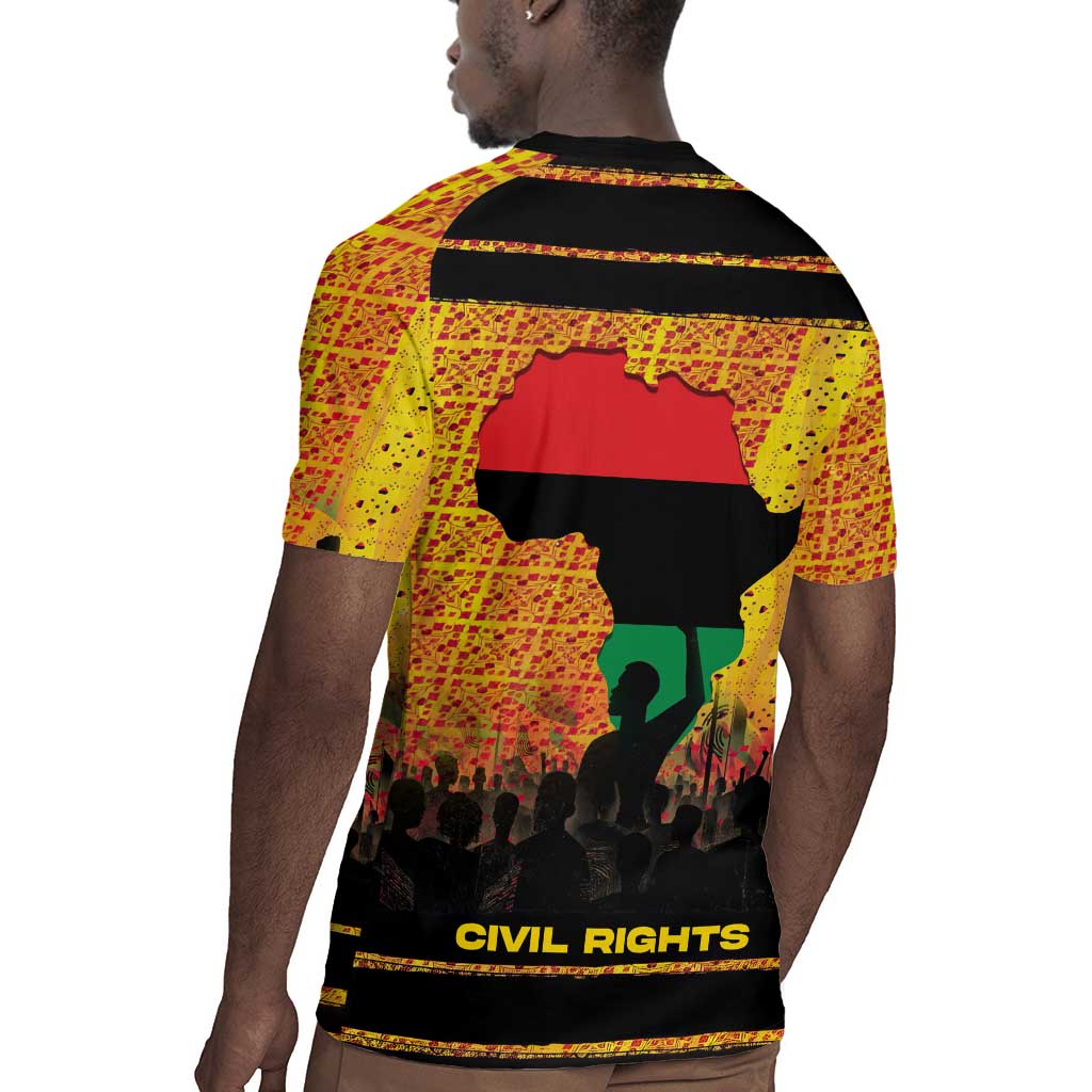 Marcus Garvey Rugby Jersey Yellow African Pattern Design Pan African Flag Civil Rights Movement Tribute TS04