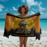 Marcus Garvey Sarong Yellow African Pattern Design Pan African Flag Civil Rights Movement Tribute - African Pride