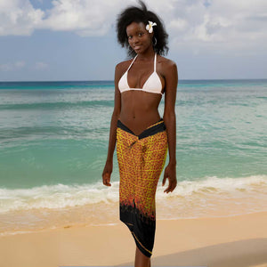 Marcus Garvey Sarong Yellow African Pattern Design Pan African Flag Civil Rights Movement Tribute - African Pride