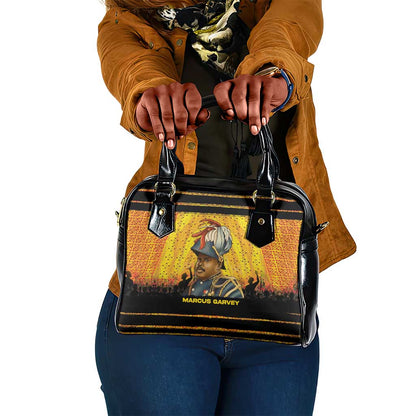 Marcus Garvey Shoulder Handbag Yellow African Pattern Design Pan African Flag Civil Rights Movement Tribute - African Pride