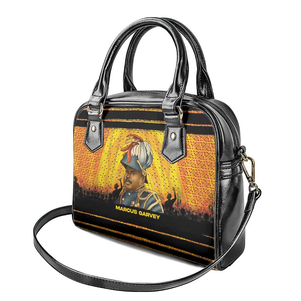 Marcus Garvey Shoulder Handbag Yellow African Pattern Design Pan African Flag Civil Rights Movement Tribute - African Pride