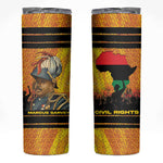 Marcus Garvey Skinny Tumbler Yellow African Pattern Design Pan African Flag Civil Rights Movement Tribute - African Pride