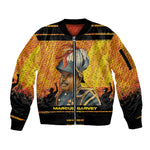 Marcus Garvey Sleeve Zip Bomber Jacket Yellow African Pattern Design Pan African Flag Civil Rights Movement Tribute - African Pride