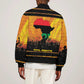 Marcus Garvey Sleeve Zip Bomber Jacket Yellow African Pattern Design Pan African Flag Civil Rights Movement Tribute - African Pride