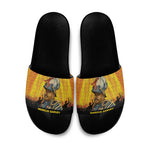 Marcus Garvey Slide Sandals Yellow African Pattern Design Pan African Flag Civil Rights Movement Tribute - African Pride