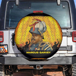 Marcus Garvey Spare Tire Cover Yellow African Pattern Design Pan African Flag Civil Rights Movement Tribute - African Pride