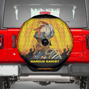 Marcus Garvey Spare Tire Cover Yellow African Pattern Design Pan African Flag Civil Rights Movement Tribute - African Pride
