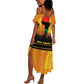 Marcus Garvey Summer Maxi Dress Yellow African Pattern Design Pan African Flag Civil Rights Movement Tribute TS04