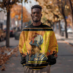 Marcus Garvey Sweatshirt Yellow African Pattern Design Pan African Flag Civil Rights Movement Tribute - African Pride