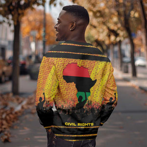 Marcus Garvey Sweatshirt Yellow African Pattern Design Pan African Flag Civil Rights Movement Tribute - African Pride