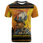 Marcus Garvey T shirt Yellow African Pattern Design Pan African Flag Civil Rights Movement Tribute TS04