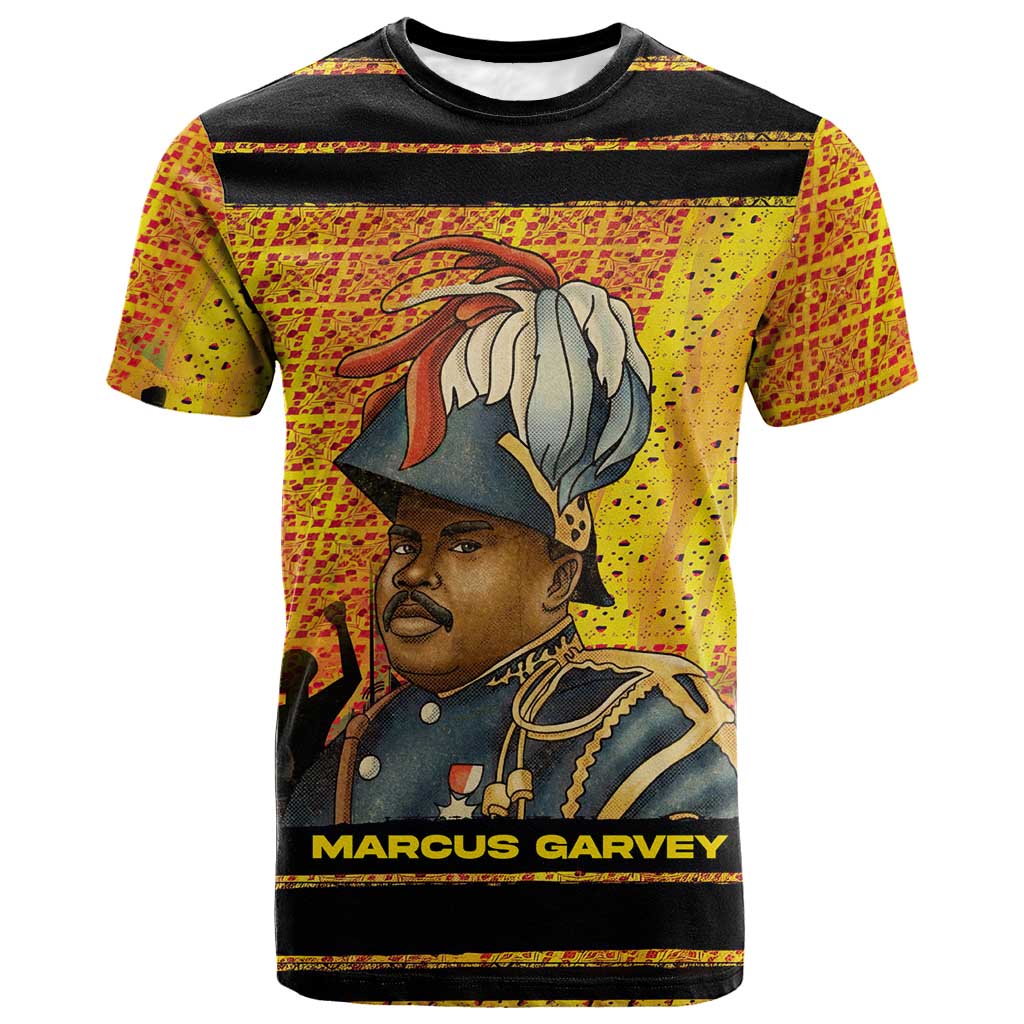 Marcus Garvey T shirt Yellow African Pattern Design Pan African Flag Civil Rights Movement Tribute TS04