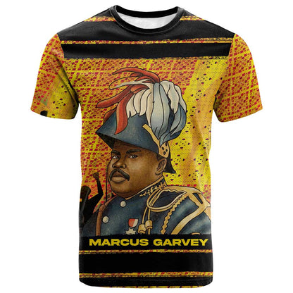 Marcus Garvey T shirt Yellow African Pattern Design Pan African Flag Civil Rights Movement Tribute TS04