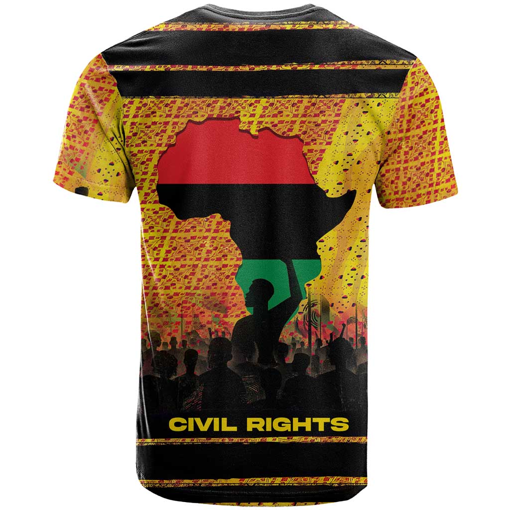 Marcus Garvey T shirt Yellow African Pattern Design Pan African Flag Civil Rights Movement Tribute TS04