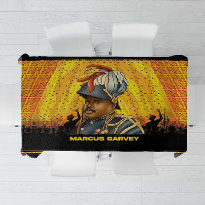 Marcus Garvey Tablecloth Yellow African Pattern Design Pan African Flag Civil Rights Movement Tribute - African Pride