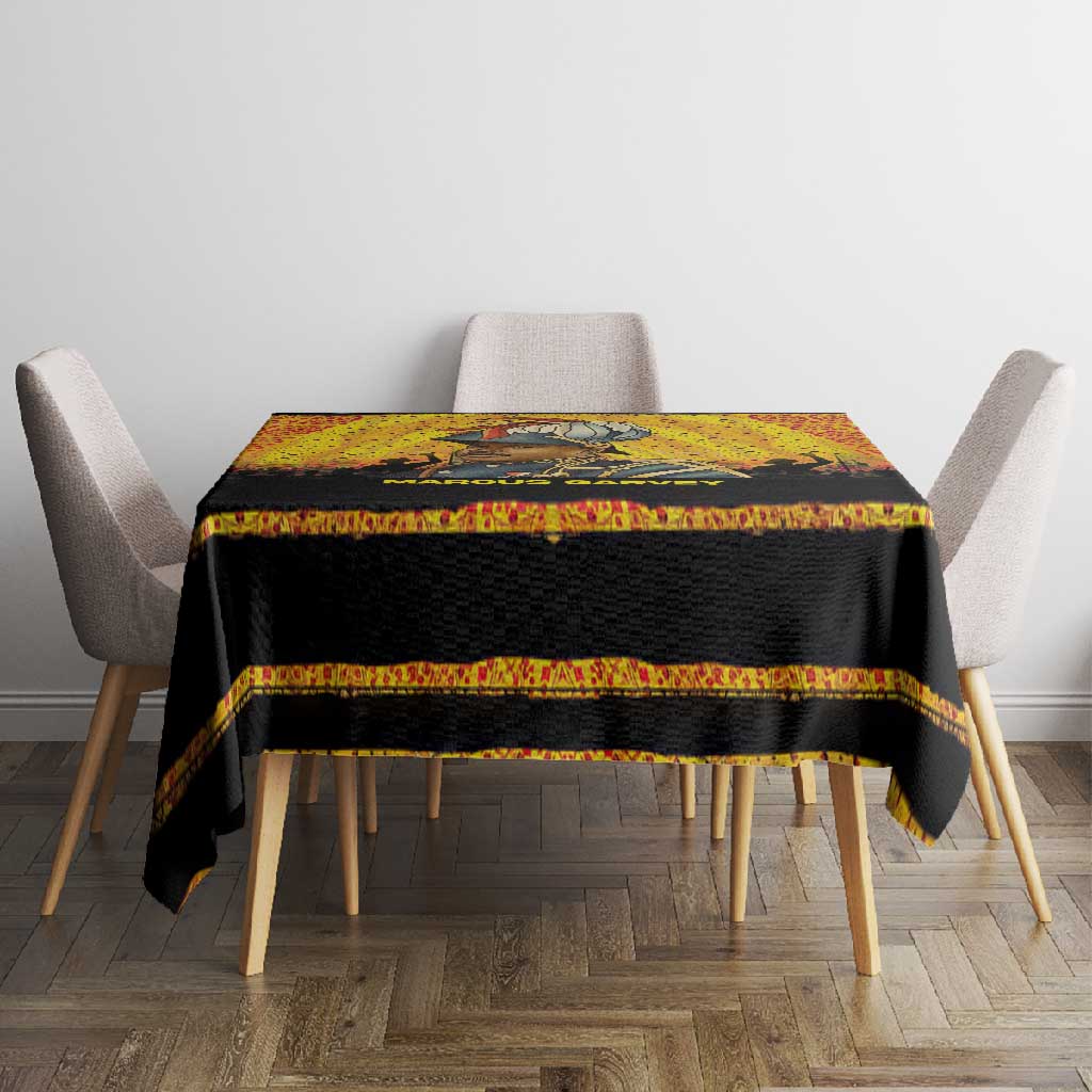 Marcus Garvey Tablecloth Yellow African Pattern Design Pan African Flag Civil Rights Movement Tribute - African Pride