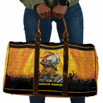 Marcus Garvey Travel Bag Yellow African Pattern Design Pan African Flag Civil Rights Movement Tribute - African Pride