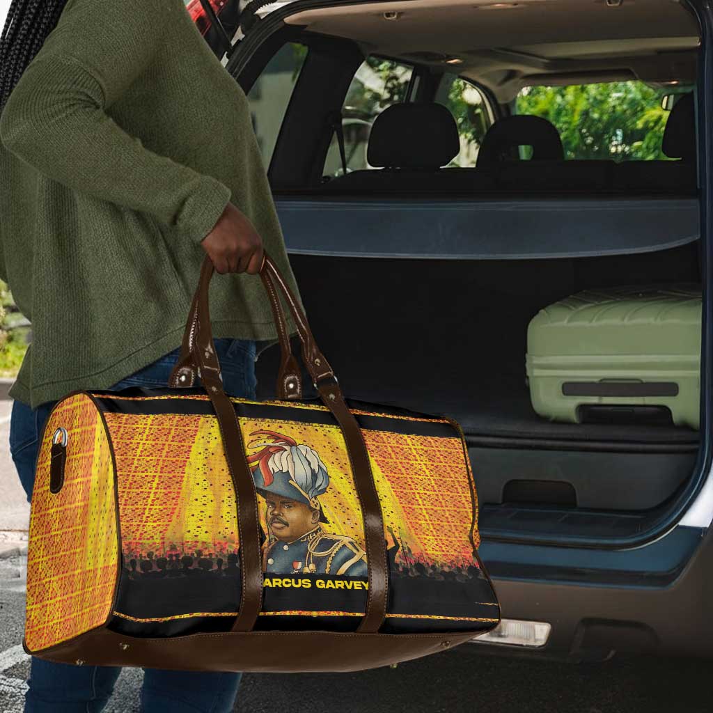 Marcus Garvey Travel Bag Yellow African Pattern Design Pan African Flag Civil Rights Movement Tribute - African Pride