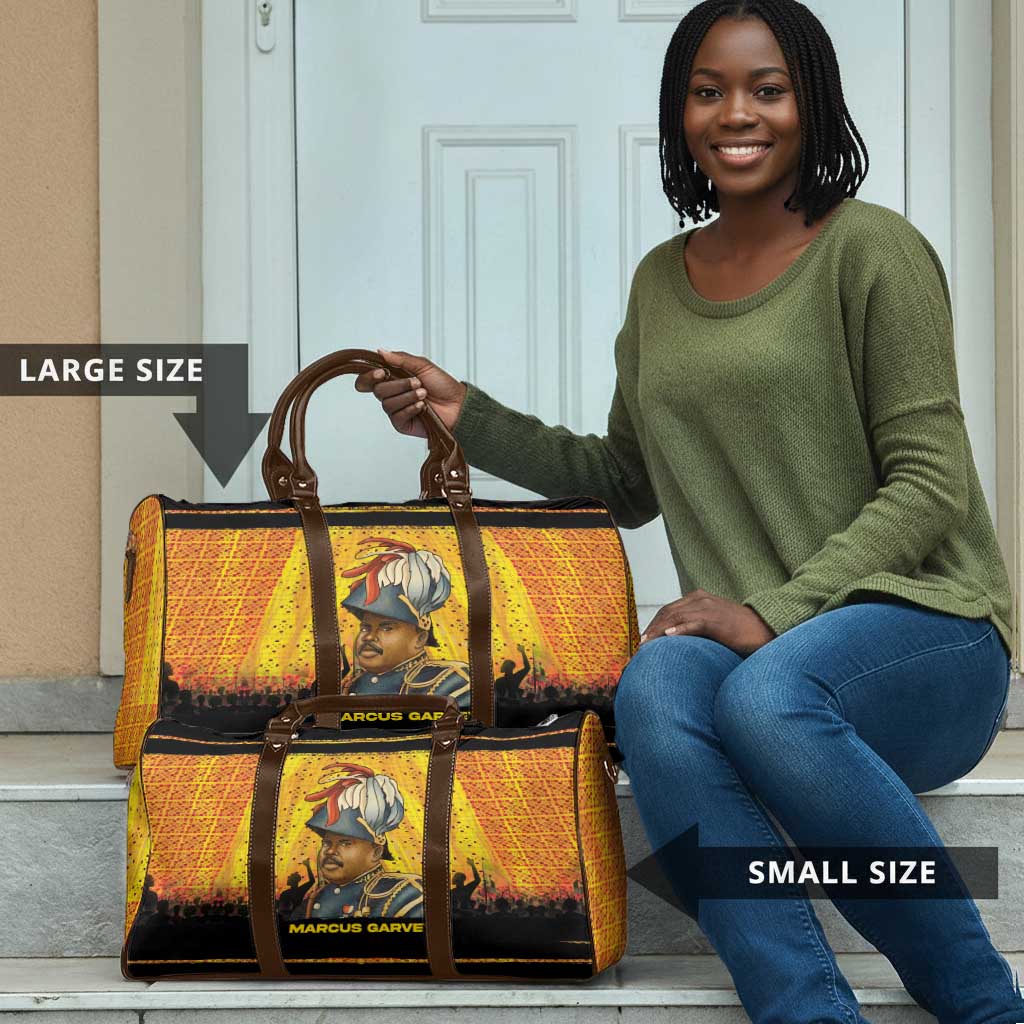 Marcus Garvey Travel Bag Yellow African Pattern Design Pan African Flag Civil Rights Movement Tribute - African Pride