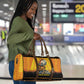 Marcus Garvey Travel Bag Yellow African Pattern Design Pan African Flag Civil Rights Movement Tribute - African Pride