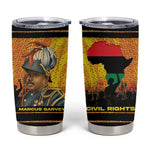 Marcus Garvey Tumbler Cup Yellow African Pattern Design Pan African Flag Civil Rights Movement Tribute - African Pride