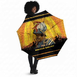 Marcus Garvey Umbrella Yellow African Pattern Design Pan African Flag Civil Rights Movement Tribute - African Pride