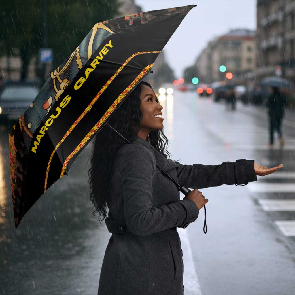 Marcus Garvey Umbrella Yellow African Pattern Design Pan African Flag Civil Rights Movement Tribute - African Pride
