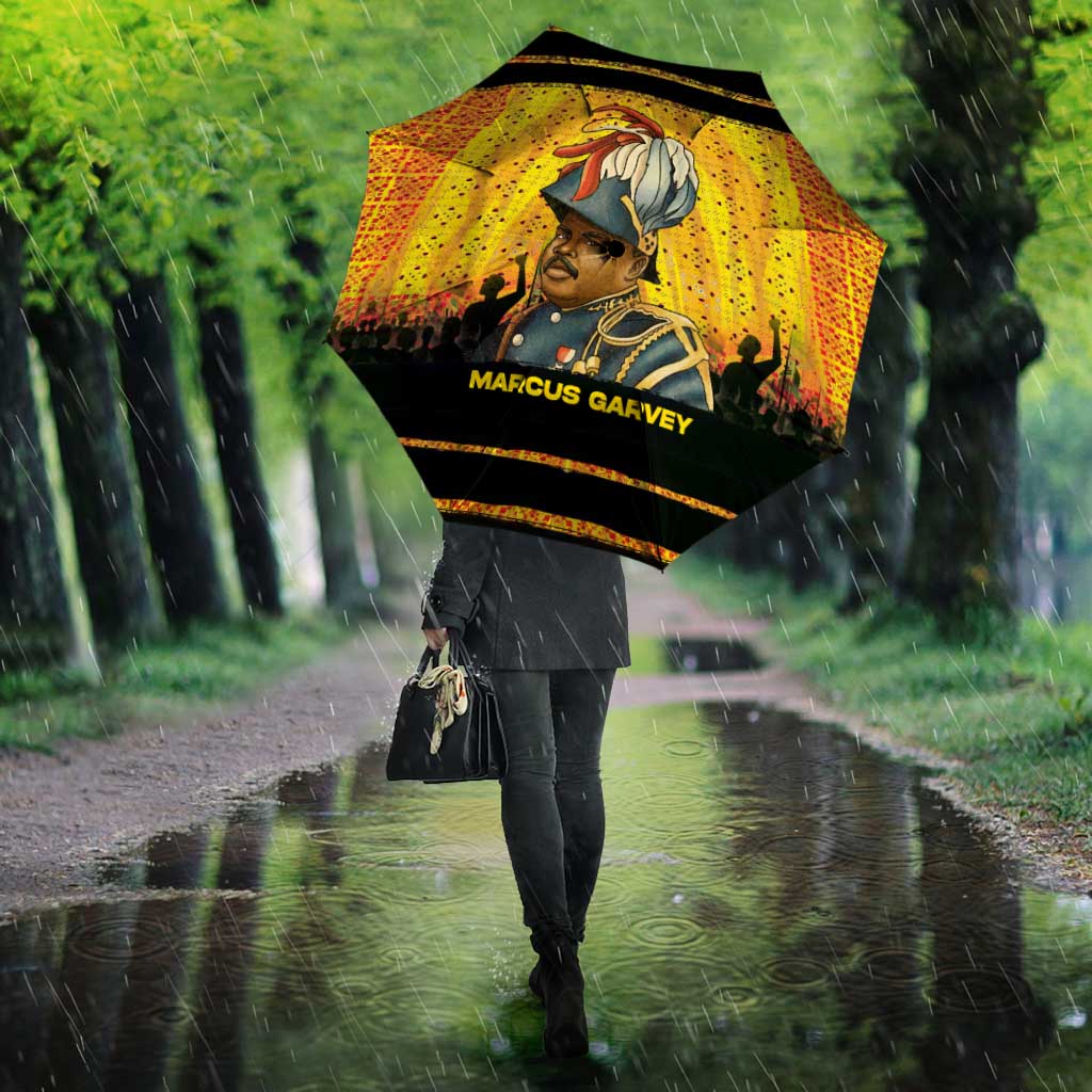 Marcus Garvey Umbrella Yellow African Pattern Design Pan African Flag Civil Rights Movement Tribute - African Pride