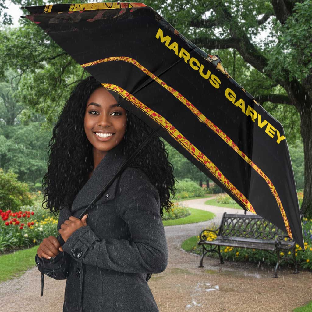 Marcus Garvey Umbrella Yellow African Pattern Design Pan African Flag Civil Rights Movement Tribute - African Pride