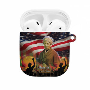 Harriet Tubman AirPods Case American Flag Background Underground Railroad Quote Powerful Civil Rights - African Pride