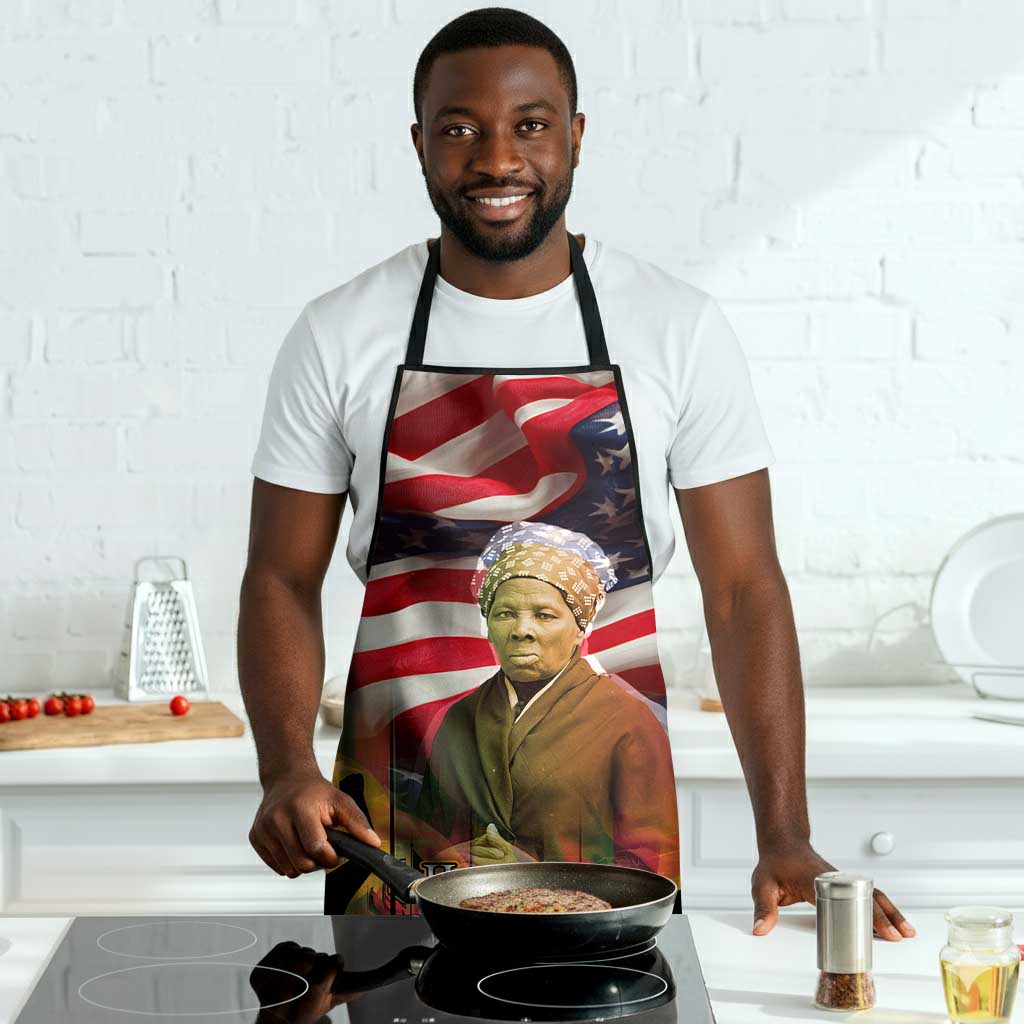 Harriet Tubman Apron American Flag Background Underground Railroad Quote Powerful Civil Rights - African Pride
