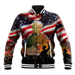 Harriet Tubman Baseball Jacket American Flag Background Underground Railroad Quote Powerful Civil Rights - African Pride