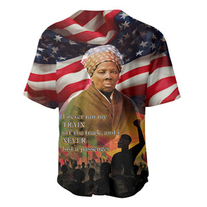 Harriet Tubman Baseball Jersey American Flag Background Underground Railroad Quote Powerful Civil Rights TS04
