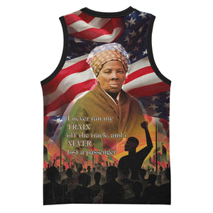 Harriet Tubman Basketball Jersey American Flag Background Underground Railroad Quote Powerful Civil Rights - African Pride