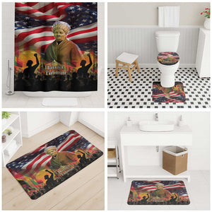 Harriet Tubman Bathroom Set American Flag Background Underground Railroad Quote Powerful Civil Rights - African Pride