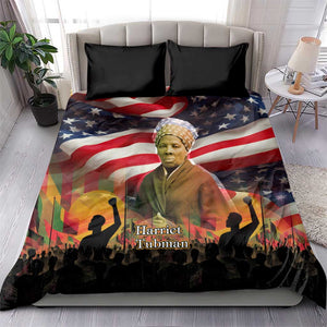 Harriet Tubman Bedding Set American Flag Background Underground Railroad Quote Powerful Civil Rights - African Pride