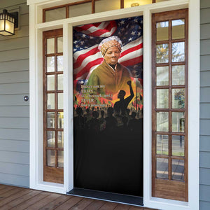 Harriet Tubman Door Cover American Flag Background Underground Railroad Quote Powerful Civil Rights - African Pride