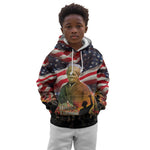 Harriet Tubman Kid Hoodie American Flag Background Underground Railroad Quote Powerful Civil Rights - African Pride