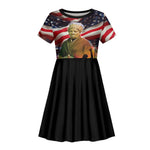 Harriet Tubman Kid Short Sleeve Dress American Flag Background Underground Railroad Quote Powerful Civil Rights TS04