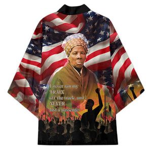 Harriet Tubman Kimono American Flag Background Underground Railroad Quote Powerful Civil Rights - African Pride