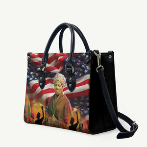 Harriet Tubman Leather Bag American Flag Background Underground Railroad Quote Powerful Civil Rights - African Pride