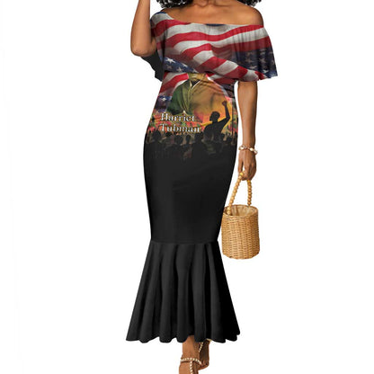 Harriet Tubman Mermaid Dress American Flag Background Underground Railroad Quote Powerful Civil Rights TS04