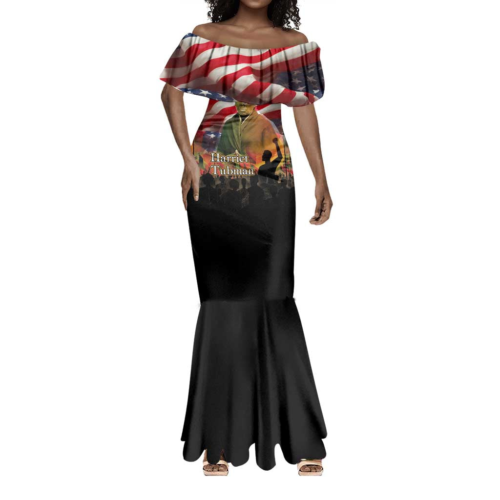 Harriet Tubman Mermaid Dress American Flag Background Underground Railroad Quote Powerful Civil Rights TS04