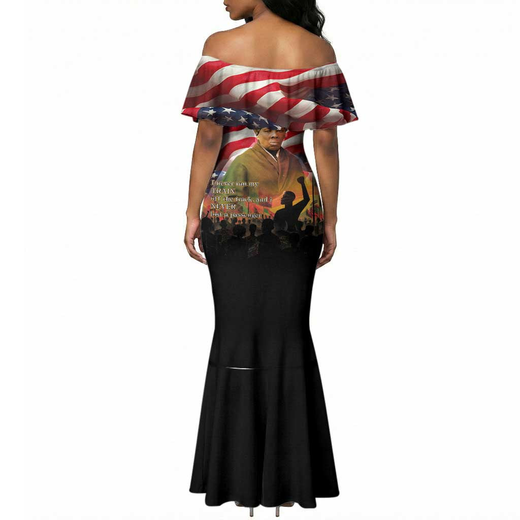 Harriet Tubman Mermaid Dress American Flag Background Underground Railroad Quote Powerful Civil Rights TS04