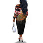 Harriet Tubman Off The Shoulder Long Sleeve Dress American Flag Background Underground Railroad Quote Powerful Civil Rights - African Pride