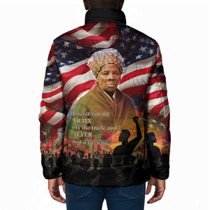 Harriet Tubman Padded Jacket American Flag Background Underground Railroad Quote Powerful Civil Rights - African Pride
