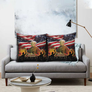 Harriet Tubman Pillow Cover American Flag Background Underground Railroad Quote Powerful Civil Rights - African Pride
