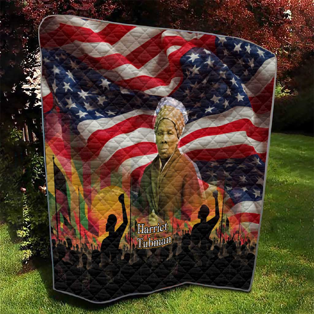 Harriet Tubman Quilt American Flag Background Underground Railroad Quote Powerful Civil Rights - African Pride