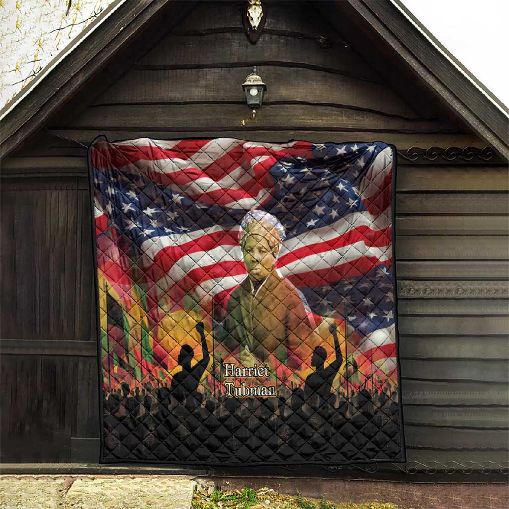 Harriet Tubman Quilt American Flag Background Underground Railroad Quote Powerful Civil Rights - African Pride